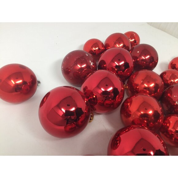 33 Red Shiny Christmas Tree Ornaments - Picture 6 of 13